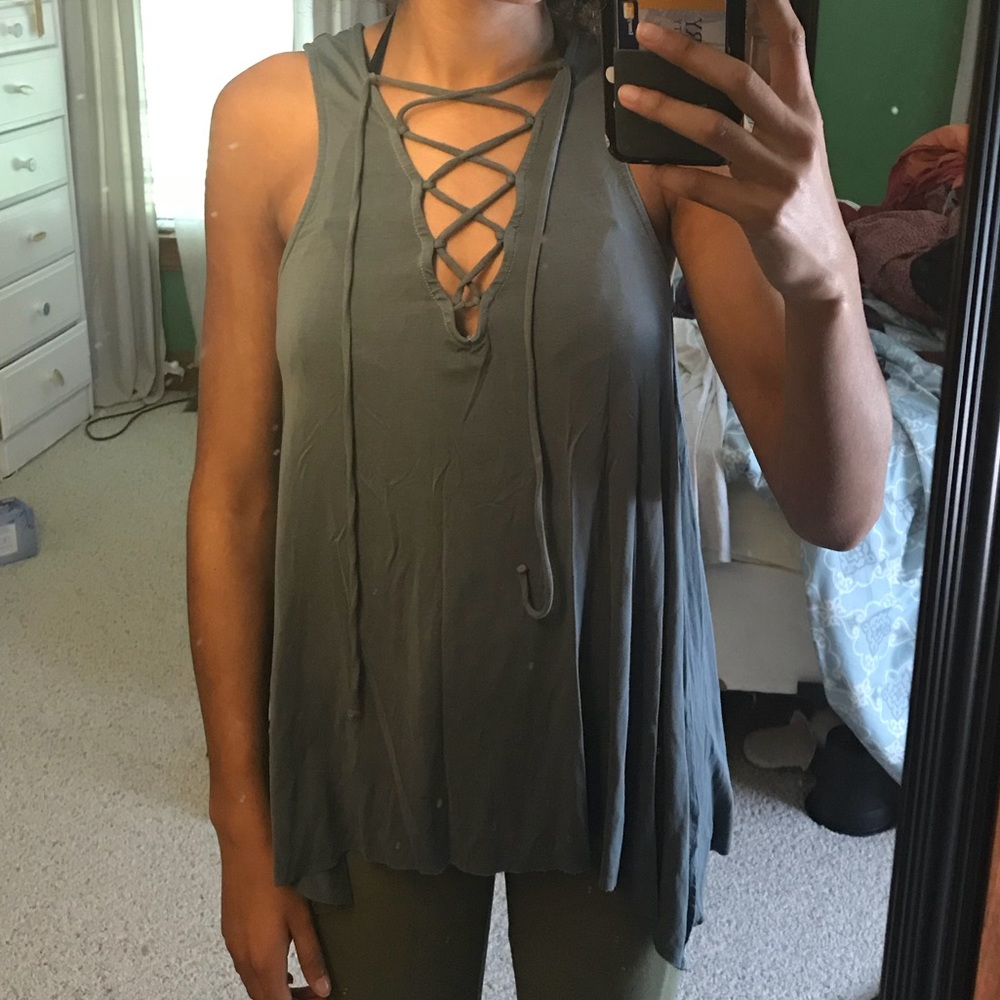 American Eagle Tie-up Top